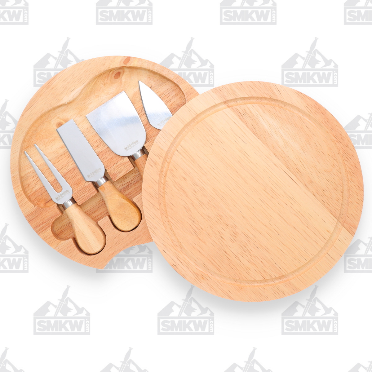 Hen & Rooster Oak Cheese Board with Cutlery HRI334 View 3