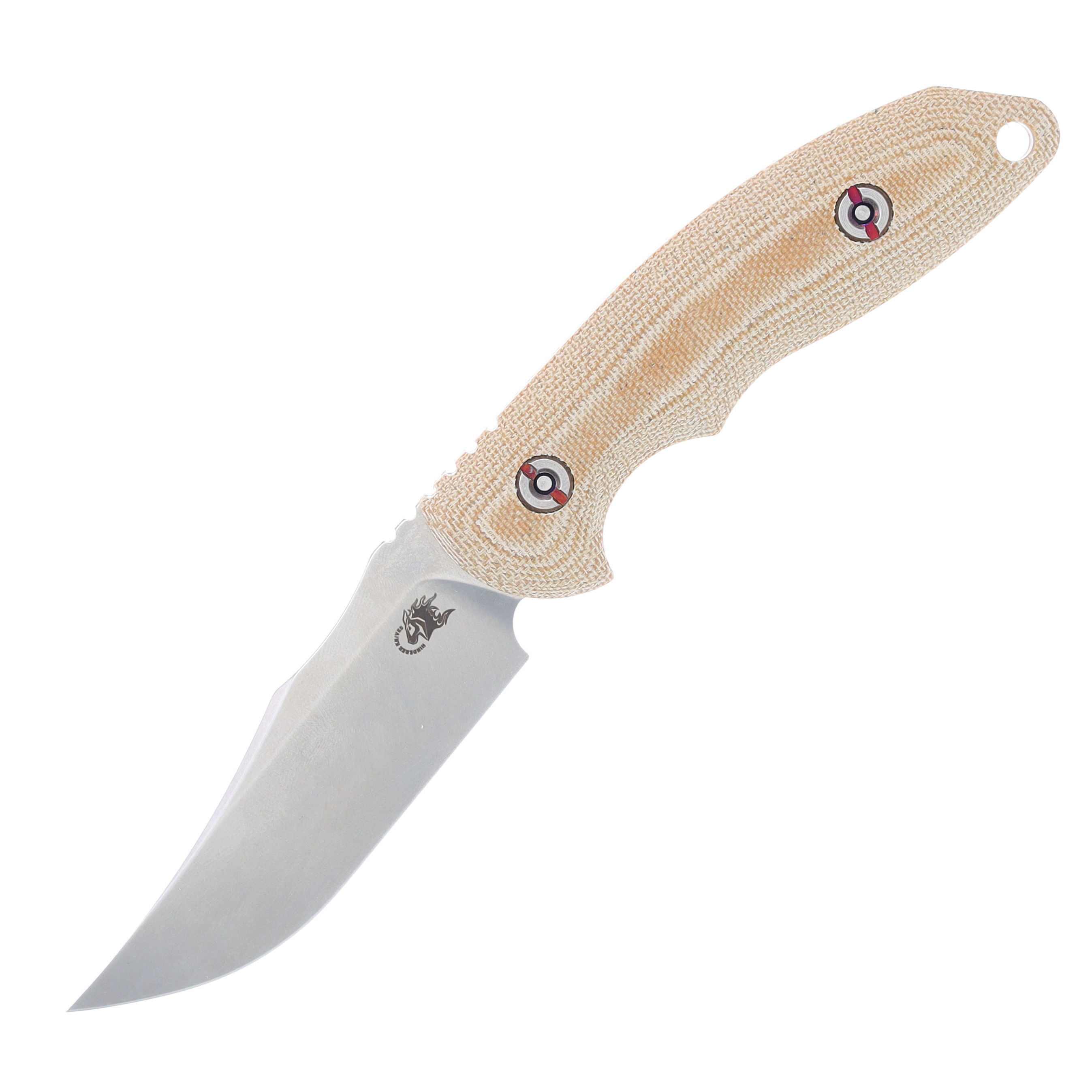Hinderer Emmett Fixed Blade Knife Stonewash 20CV Bowie/Natural Micarta KEMBOMINAT View 1