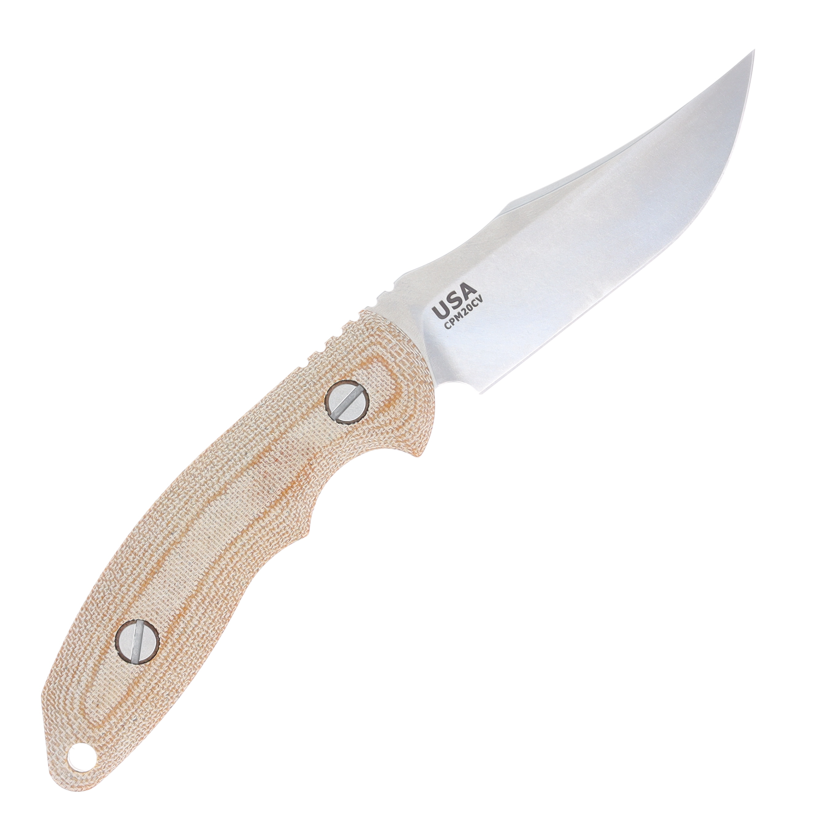 Hinderer Emmett Fixed Blade Knife Stonewash 20CV Bowie/Natural Micarta KEMBOMINAT View 2