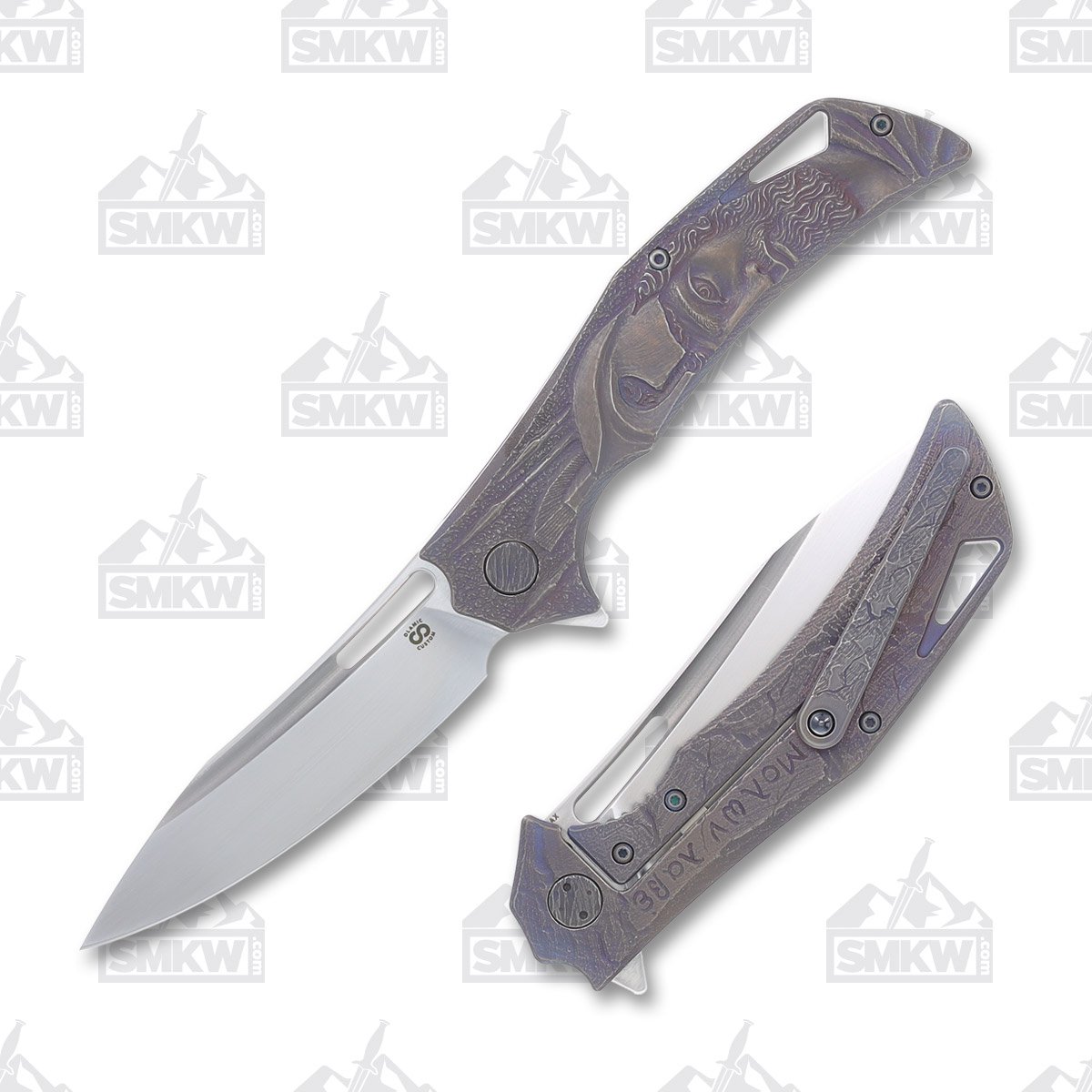 Olamic Swish S-571 Folding Knife Hand-Carved Spartan Warrior S571 View 1