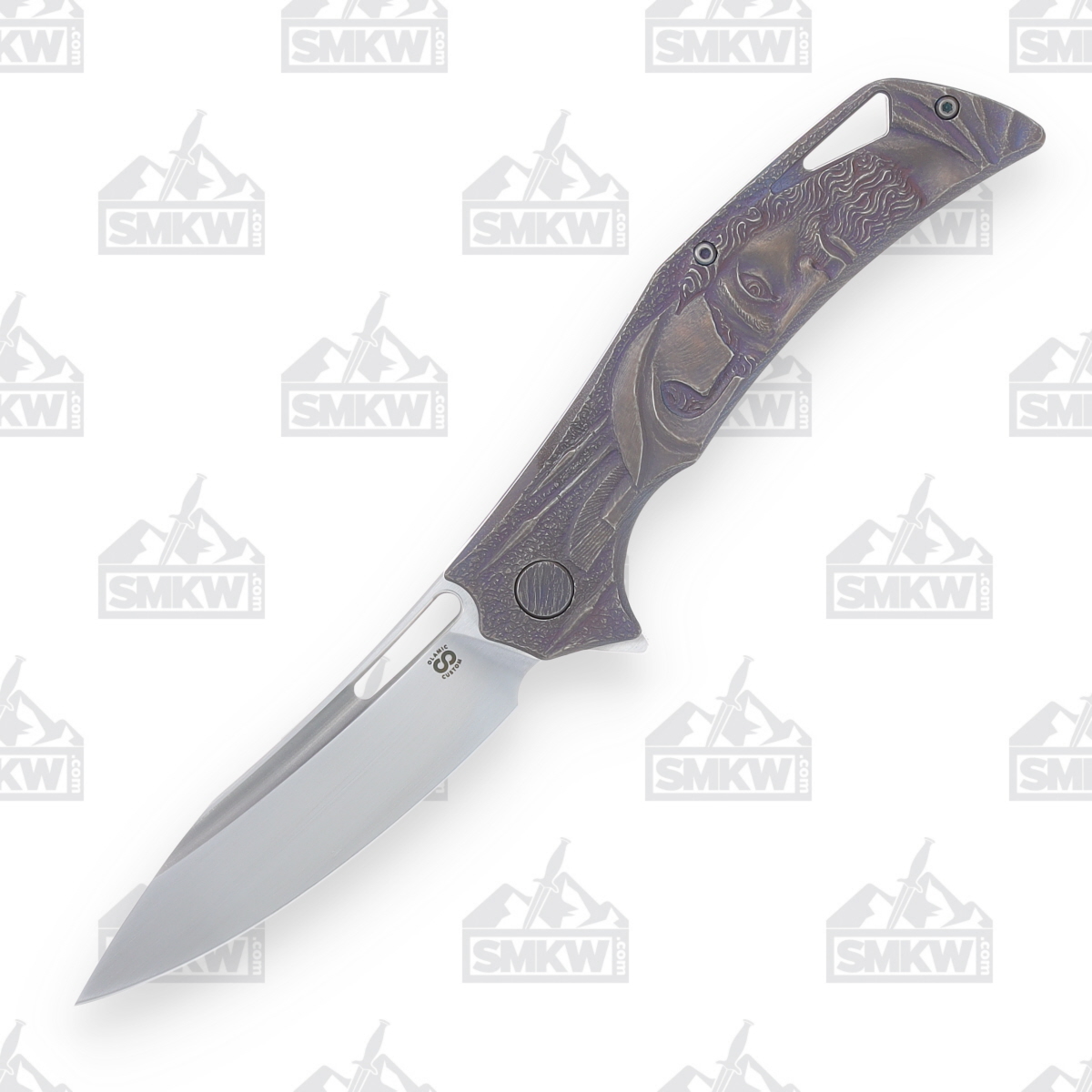 Olamic Swish S-571 Folding Knife Hand-Carved Spartan Warrior S571 View 2