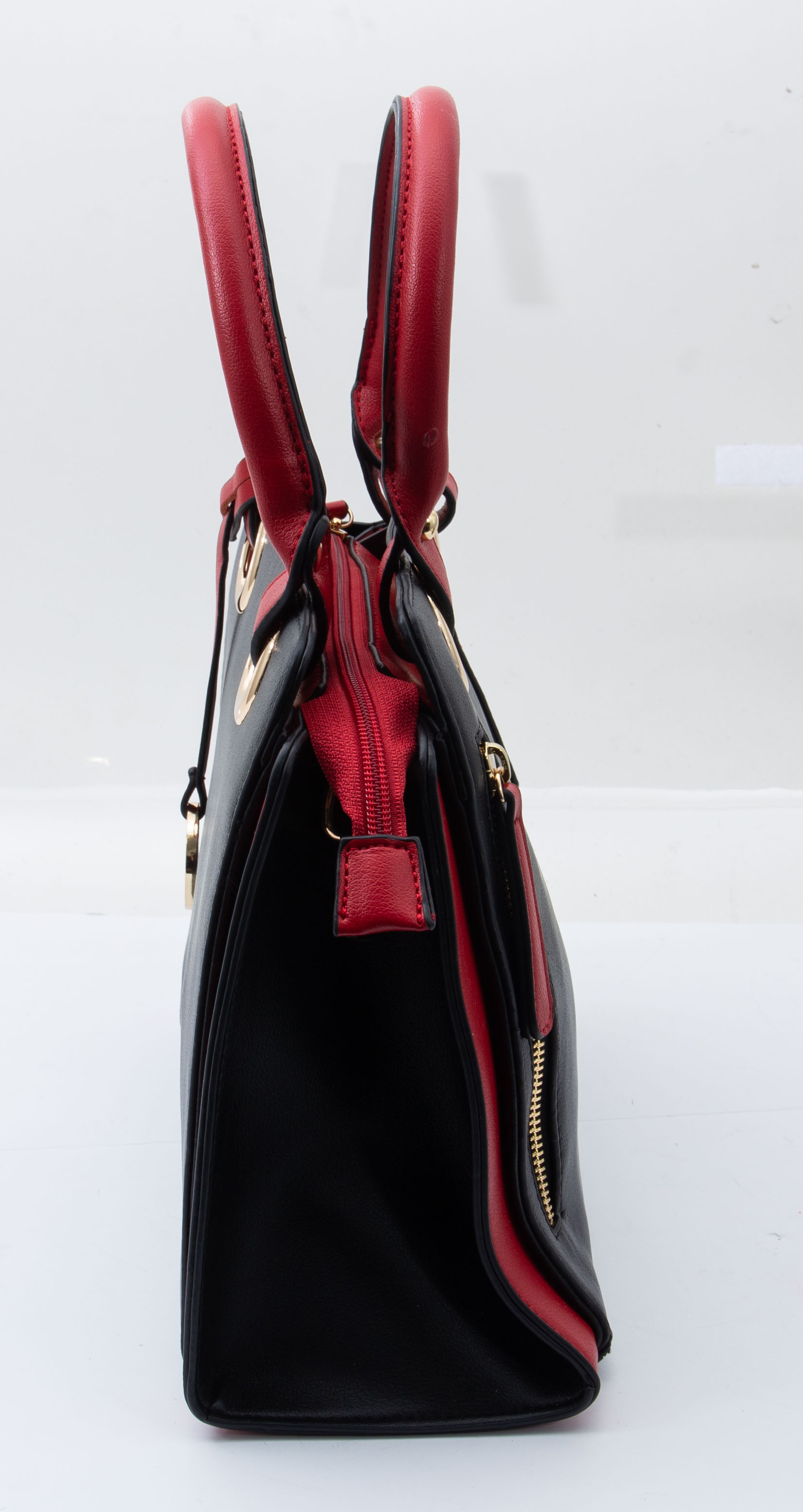 Fabigun Concealed Carry Purse Black Red Leather Combo FAB6182BK View 3