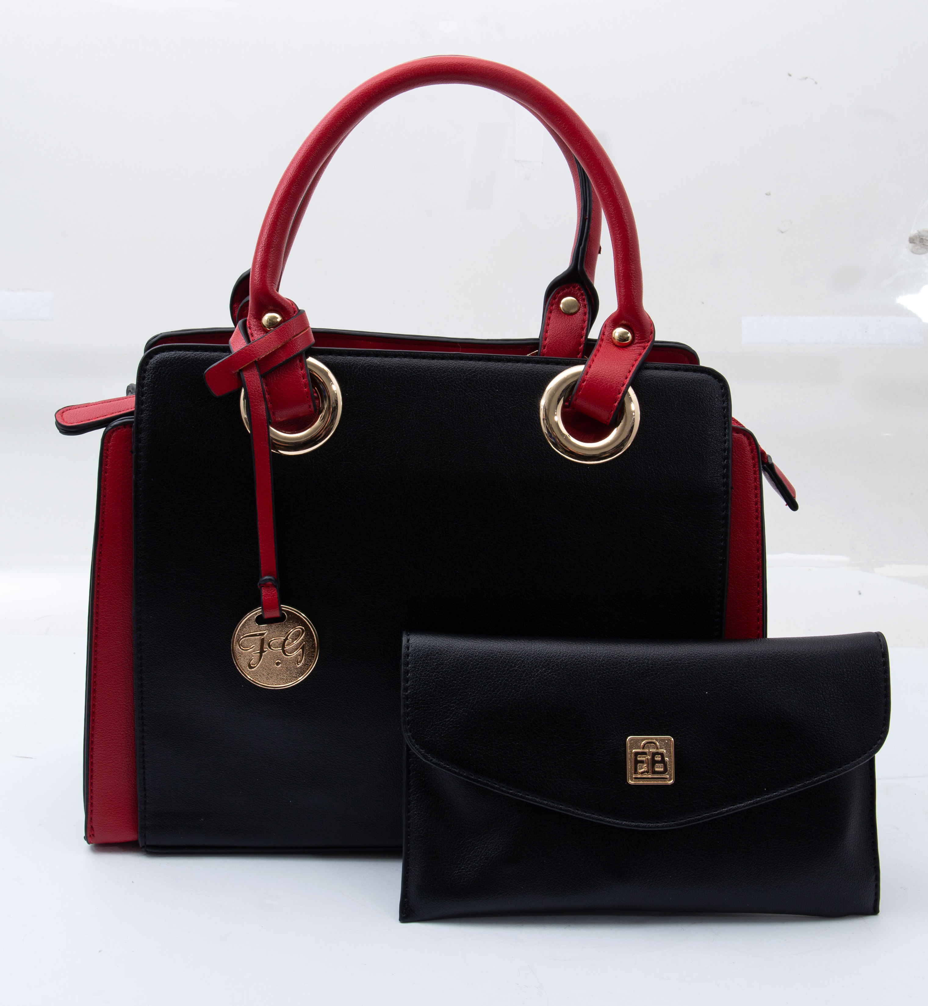 Fabigun Concealed Carry Purse Black Red Leather Combo FAB6182BK View 9