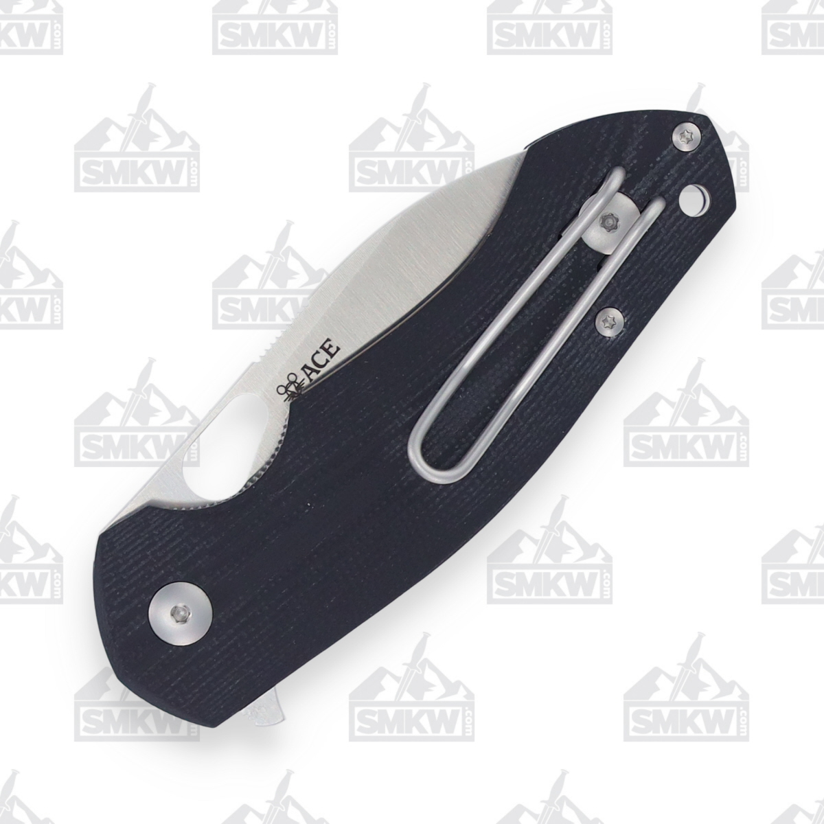 GiantMouse ACE Biblio Linerlock Folding Knife Satin M390/Black G-10 GMACEBIBLIO1 View 4
