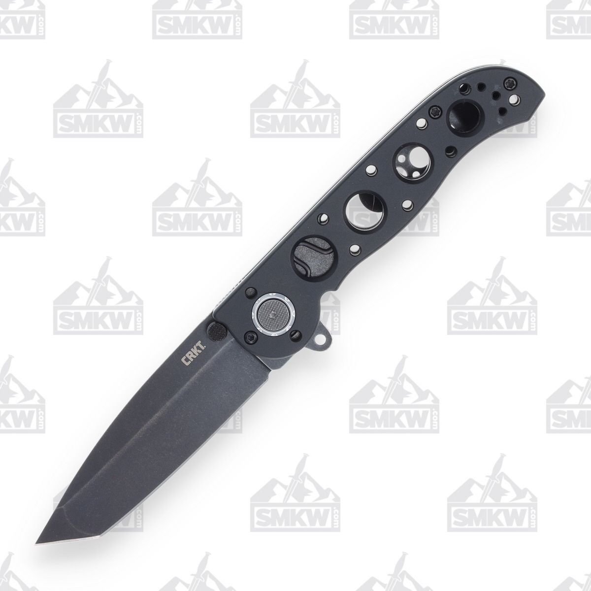CRKT M16-02DB Folding Knife 3.12 Inch Plain Black Stonewash Tanto CRM1602DB View 2