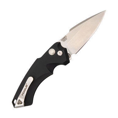 Hogue EX-A05 3.5 OTS Auto Folding Knife Black - 3.5in Spear Point Tumbled S/E Plain AUHG34530 View 3