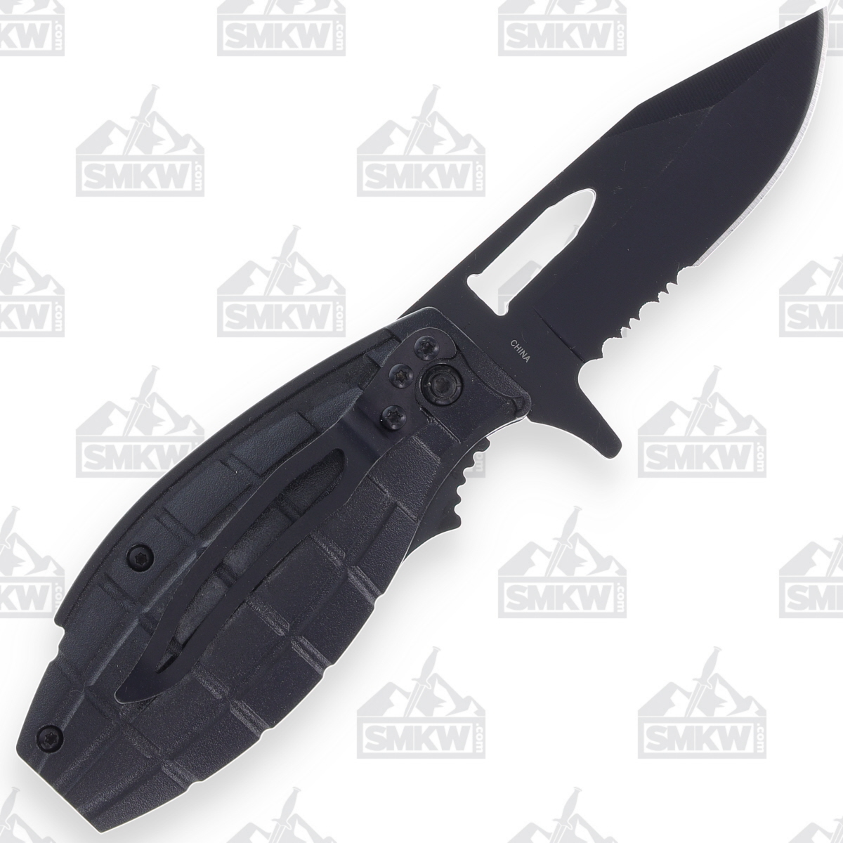 Frost TAC Xtreme AO Grenade Linerlock Folding Knife Black ABS Handle FRTX173B View 2