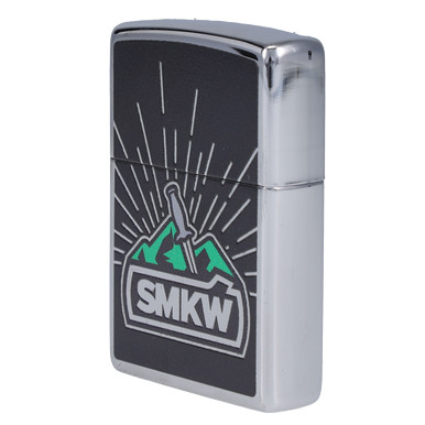 Zippo Satin Chrome SMKW Burst Logo Lighter ZP415726 View 3