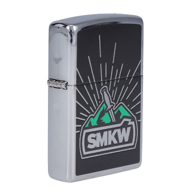 Zippo Satin Chrome SMKW Burst Logo Lighter ZP415726 View 2