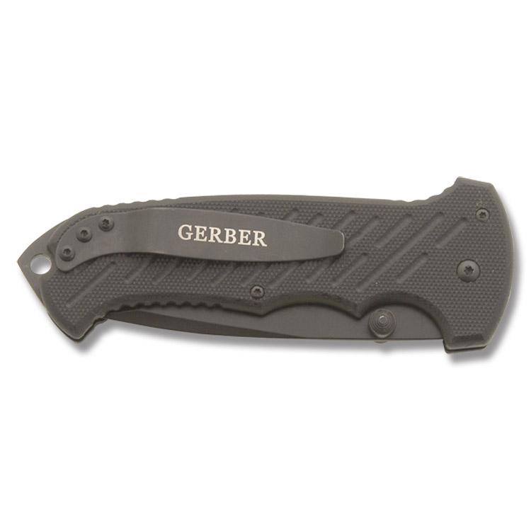 Gerber 06 FAST Slide Lock Folding Knife Black G-10 Tanto Part Serrated G0118 View 2