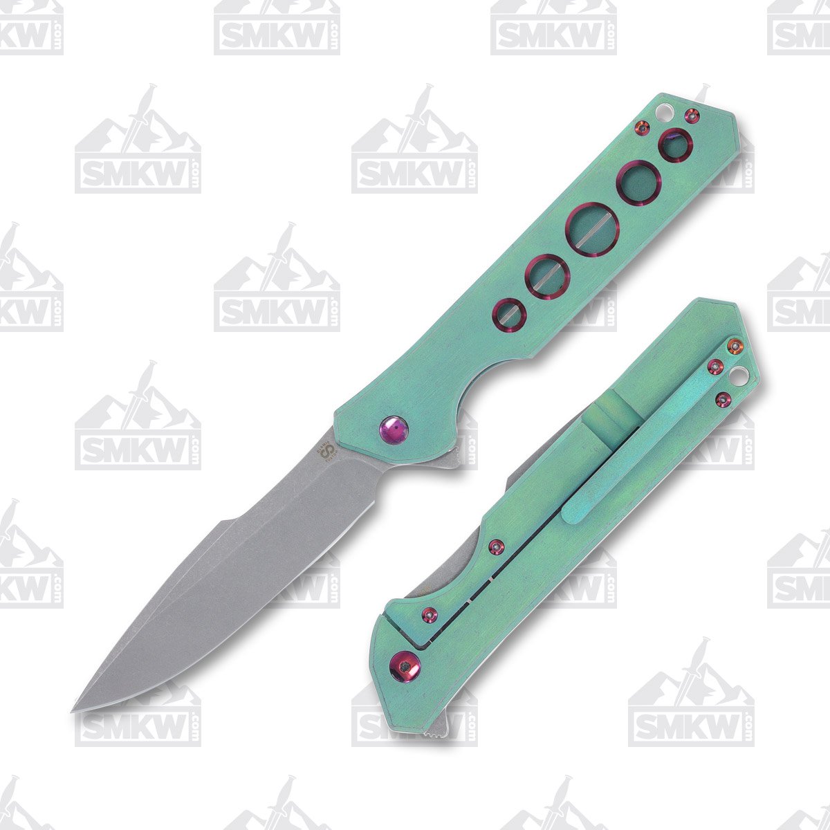 Olamic Rainmaker 260-H Folding Knife Frosty with Circle Cutouts RFL260H2 View 1