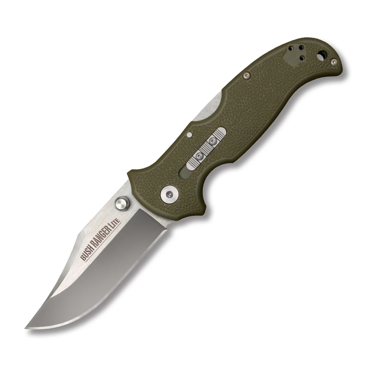 Cold Steel Bush Ranger Lite Lockback 3.5in Satin Clip Point OD Green CS21A View 1