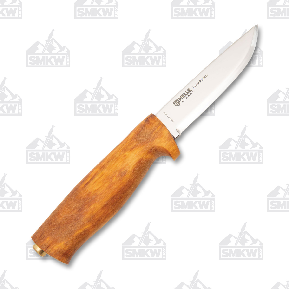 Helle Fossekallen Fixed Blade Knife 12C27/Curly Birch with Leather Sheath HF49 View 2
