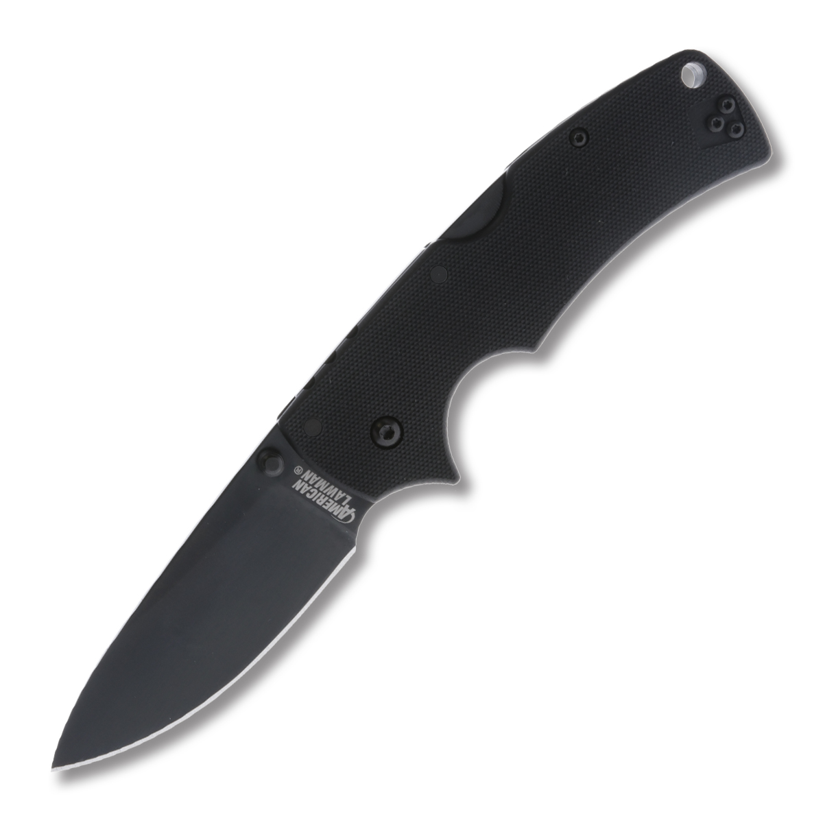 Cold Steel American Lawman Folding Knife 3.5in Plain G10 DLC Coated CS58B View 1