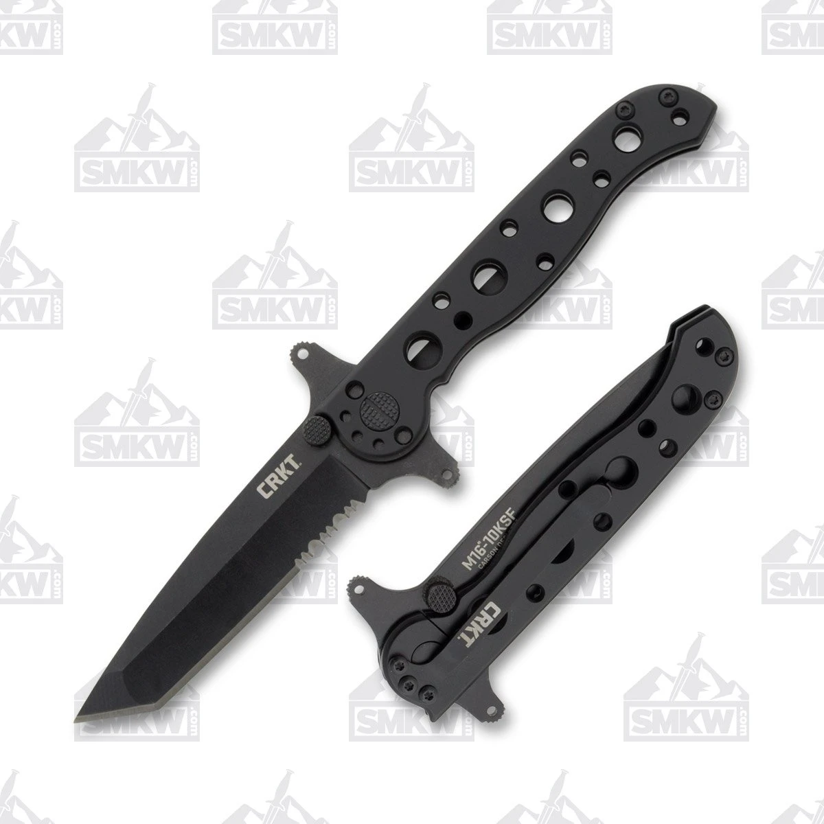 CRKT M16-10KSF Folding Knife Black 2.94in Combo Edge Black EDP Tanto CRM1610KSF View 1