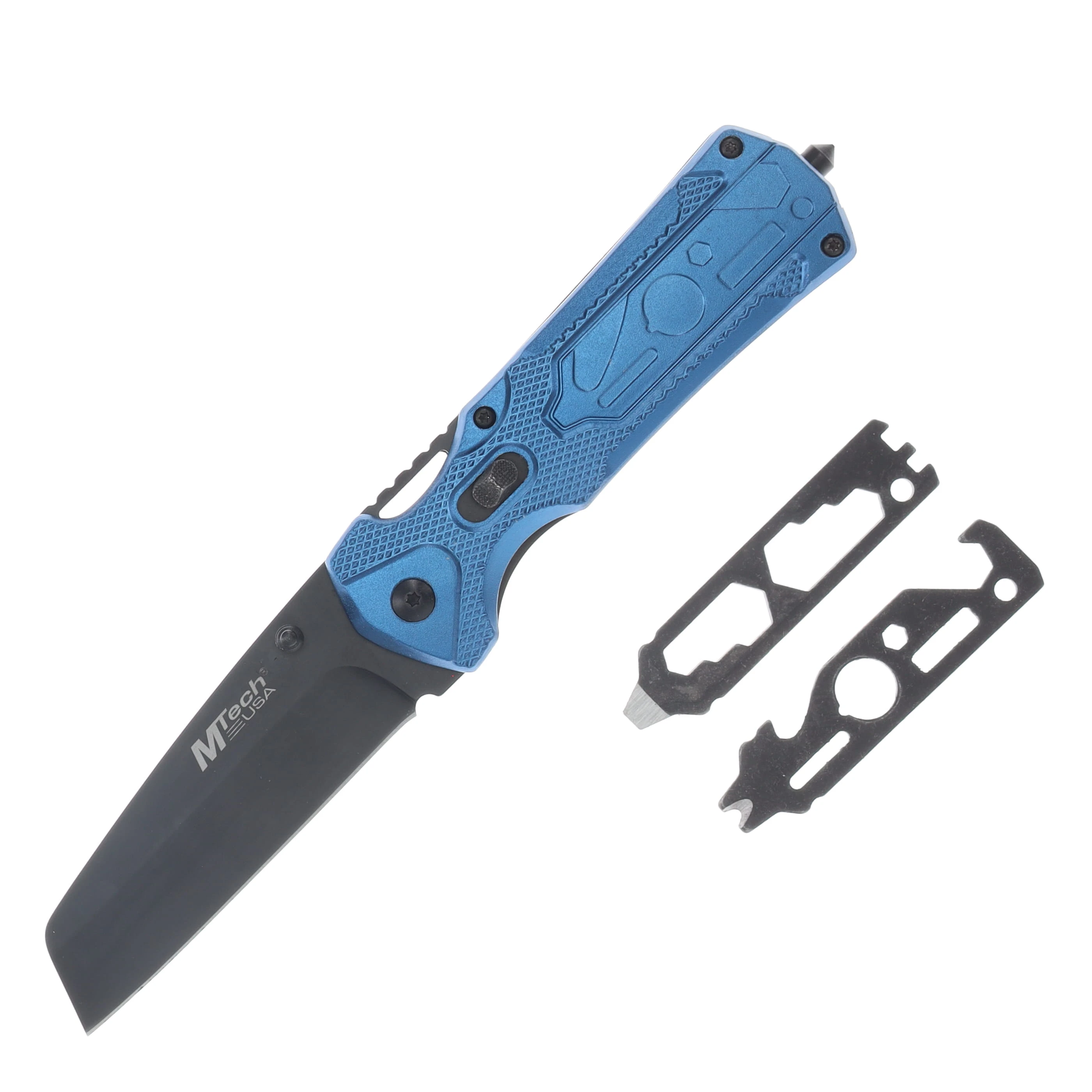 MTech USA Multitool Folding Knife Sheepsfoot/Blue Aluminum MCMT1104BL View 1