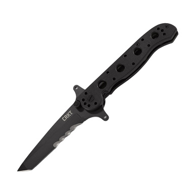 CRKT M16-13SFG 3.52 Inch Partially Serrated Black TiNi Tanto CRM1613SFG View 2
