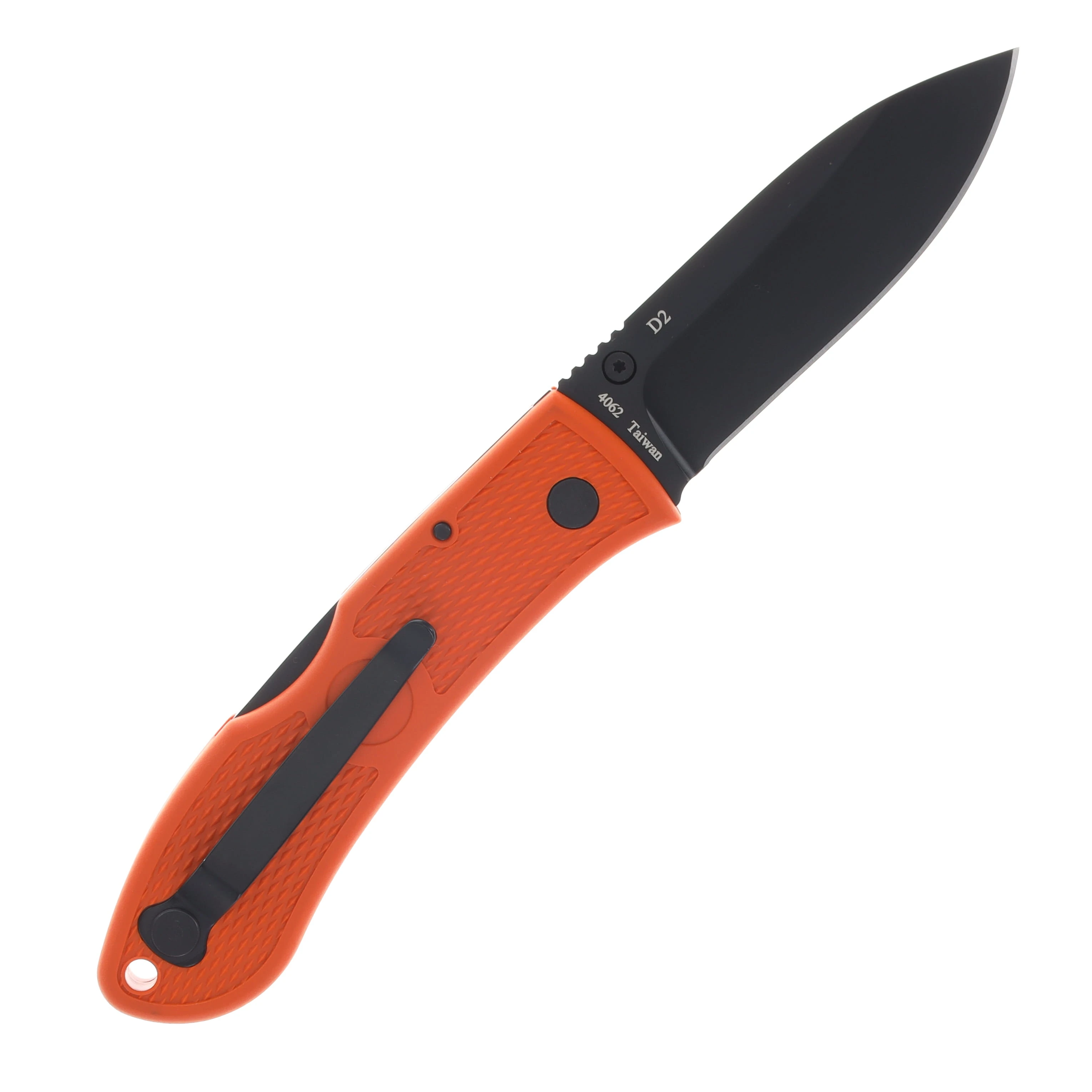 KA-BAR Dozier Hunter Blaze Orange Folding Knife 3in Drop Point Blade KA4062BO View 2