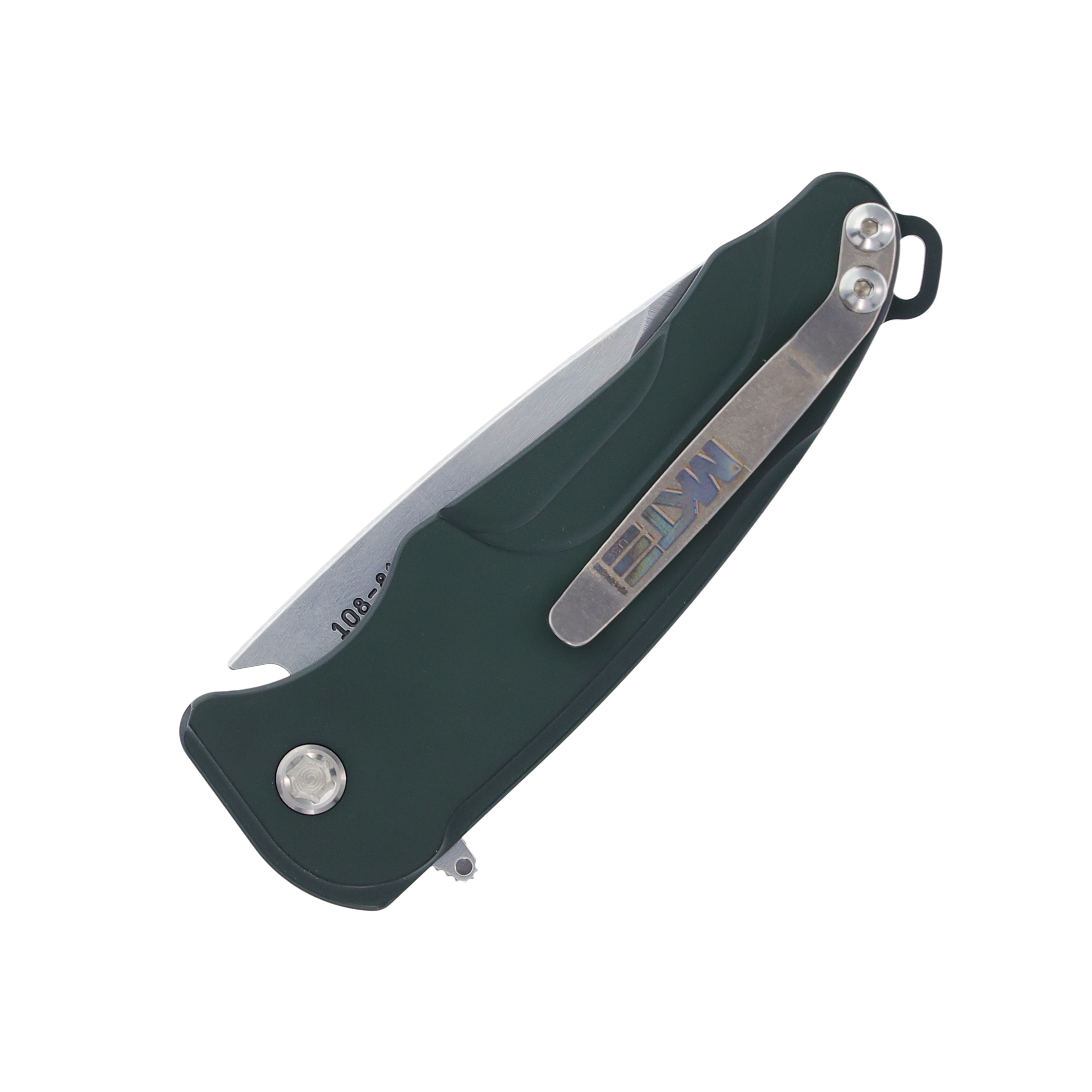 Medford Smooth Criminal Folding Knife Tumbled/Green and Satin MK039STQTSCS View 6