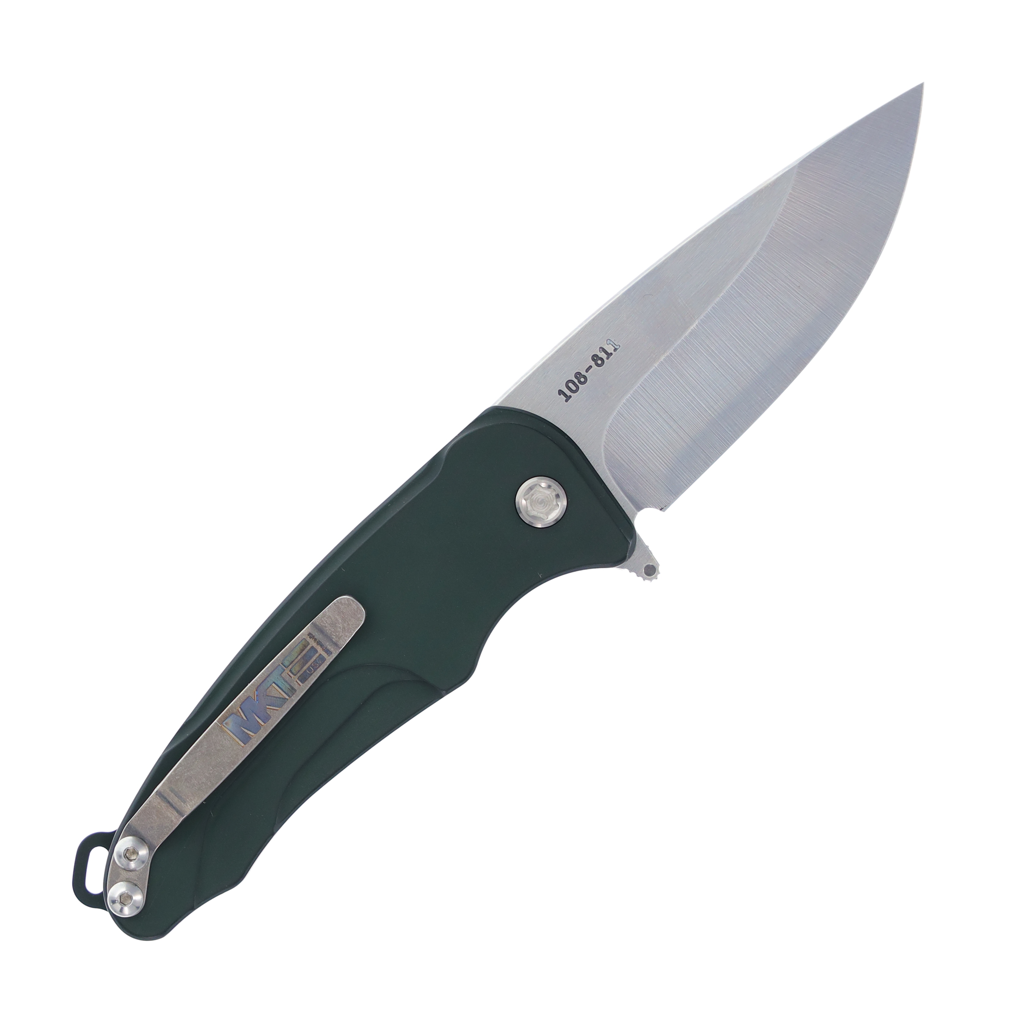 Medford Smooth Criminal Folding Knife Tumbled/Green and Satin MK039STQTSCS View 2