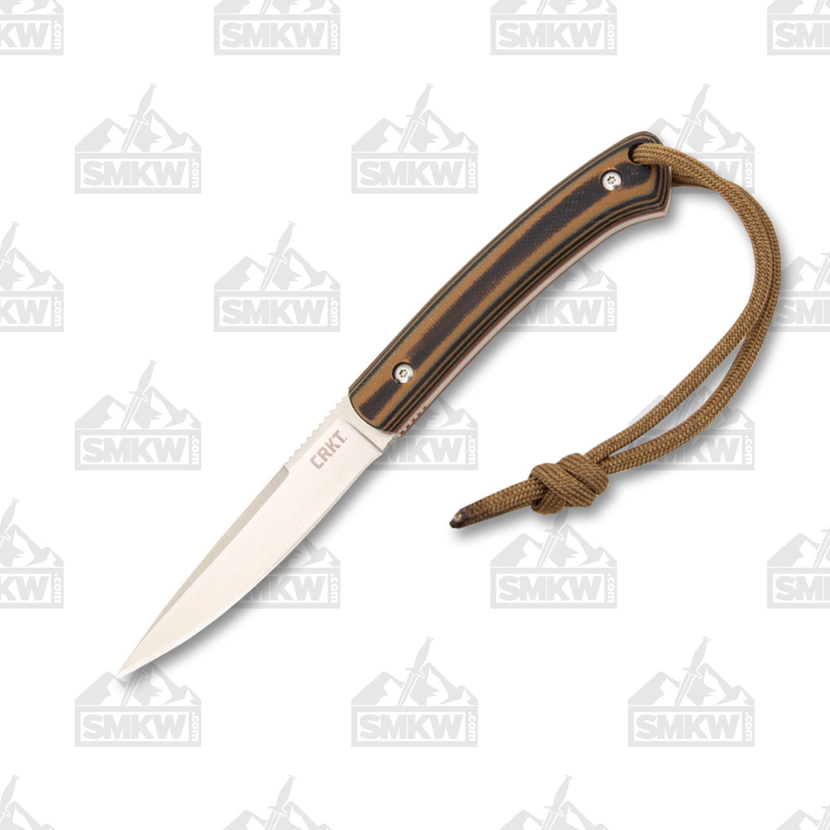CRKT Biwa Fixed Blade Knife Brown and Black G10 3.02in Satin Drop Point CR2382 View 3