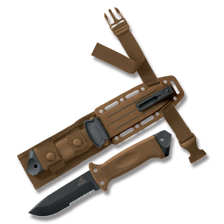 Gerber LMF II Infantry Fixed Blade Knife - Coyote Brown - Part Serrated G1463 View 5