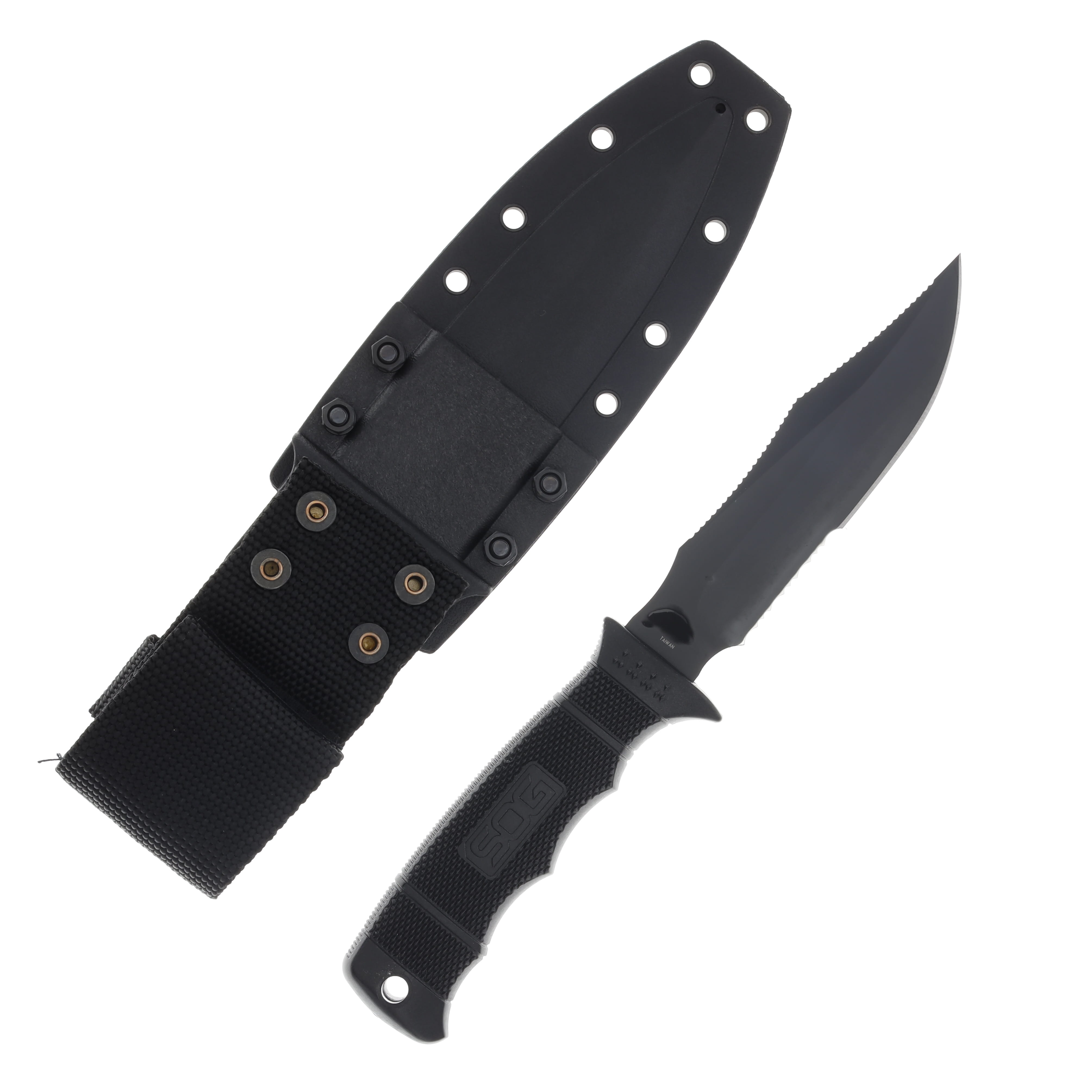 SOG Knives Seal Pup Elite Fixed Blade 4.85in Partially Serrated Clip Point SOGE37TK View 2