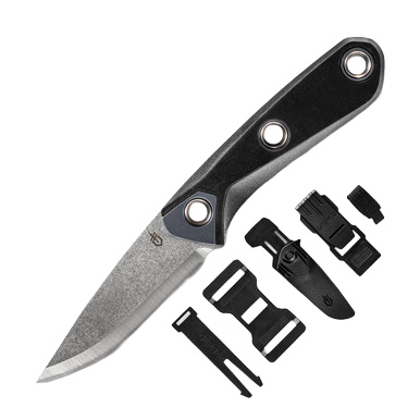 Gerber Principle Fixed Blade Knife Black 3in Stonewashed Drop Point G1655 View 1