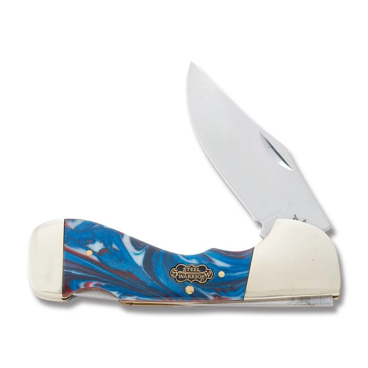 Frost Steel Warrior God Bless America Corelon Choctaw Lockback Folding Knife FRSW105GBA View 1