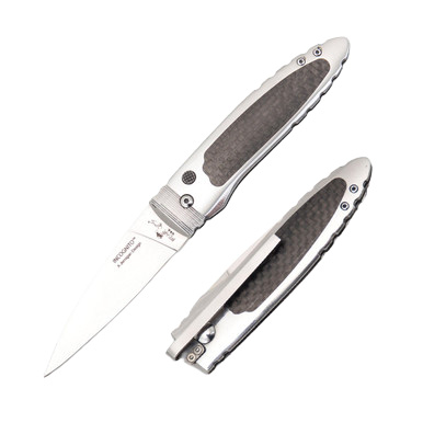 Bear & Son Bold Action Incognito Automatic Knife Black & Silver View 1