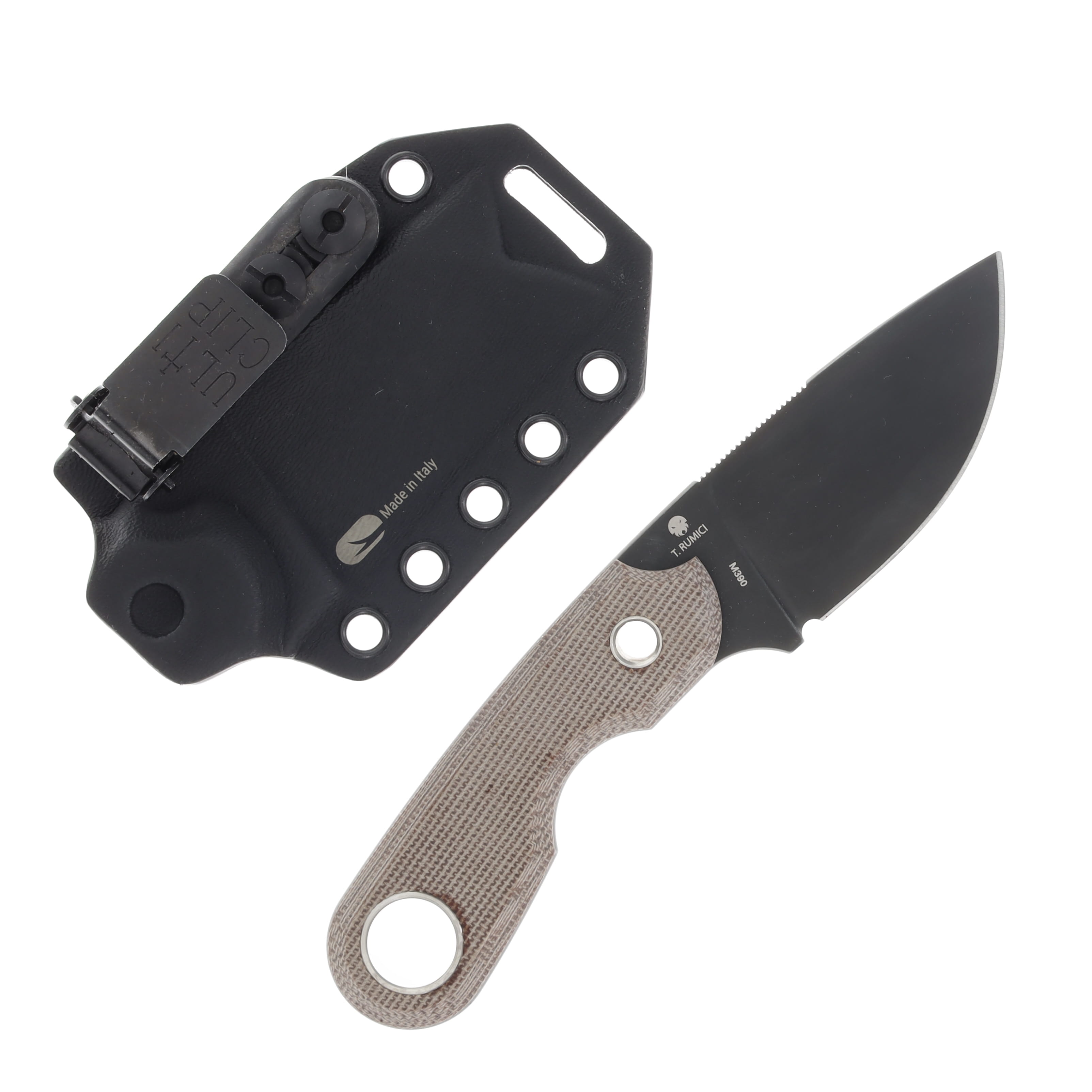 Viper Knives Berus 1 Fixed Blade Knife Natural Micarta 2.64in Black Drop Point VT4012DCN View 2