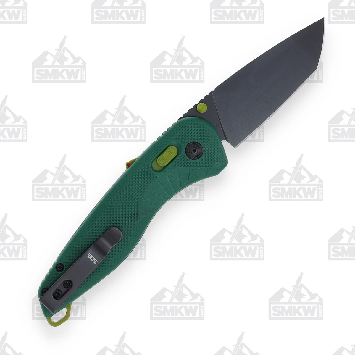 SOG Aegis AT Folding Knife Forest - Moss 3.13 Inch Plain Black Tanto SOG11411341 View 5