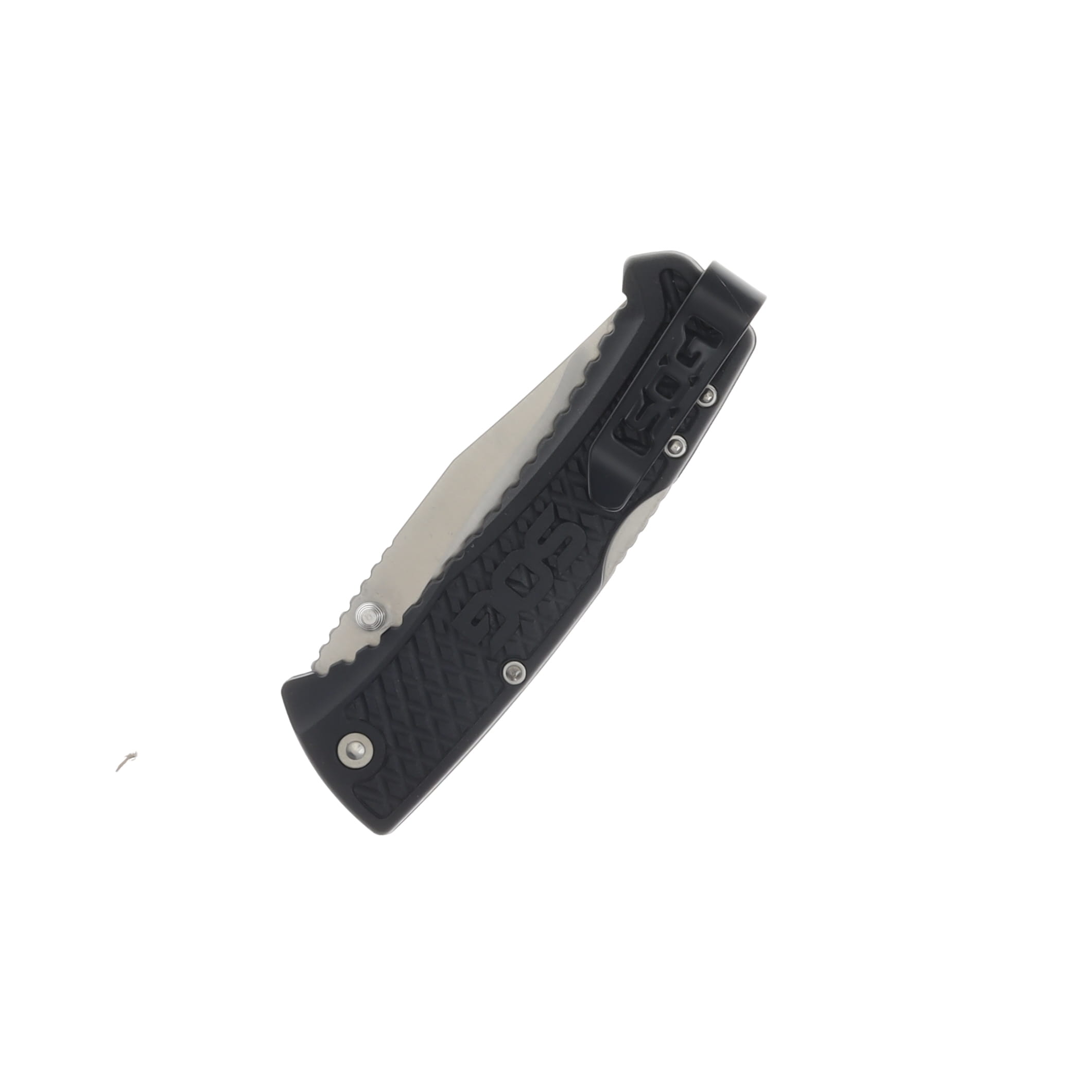 SOG Traction Folding Knife 3.5 Inch Plain Satin Clip Point SOGTD1011CP View 2