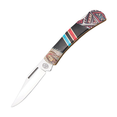 Frost Silverhorse Stoneworks Wild West Warrior Folding Knife