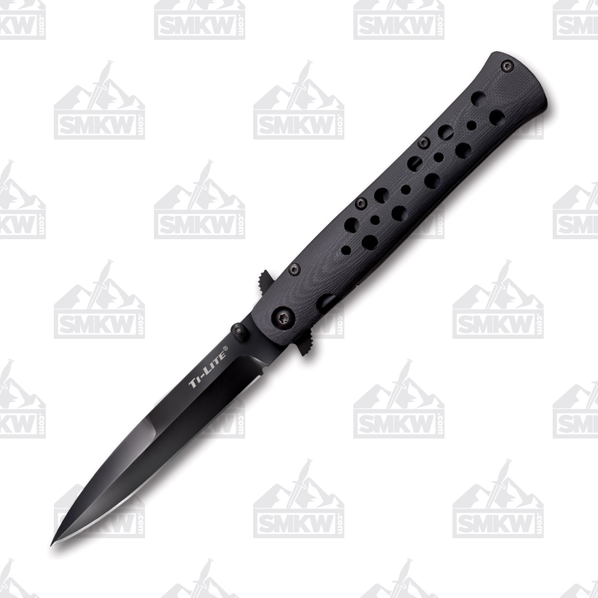 Cold Steel Ti-Lite Folding Knife 4in Black Plain Spear Point Blade 26C4 CS26C4 View 2