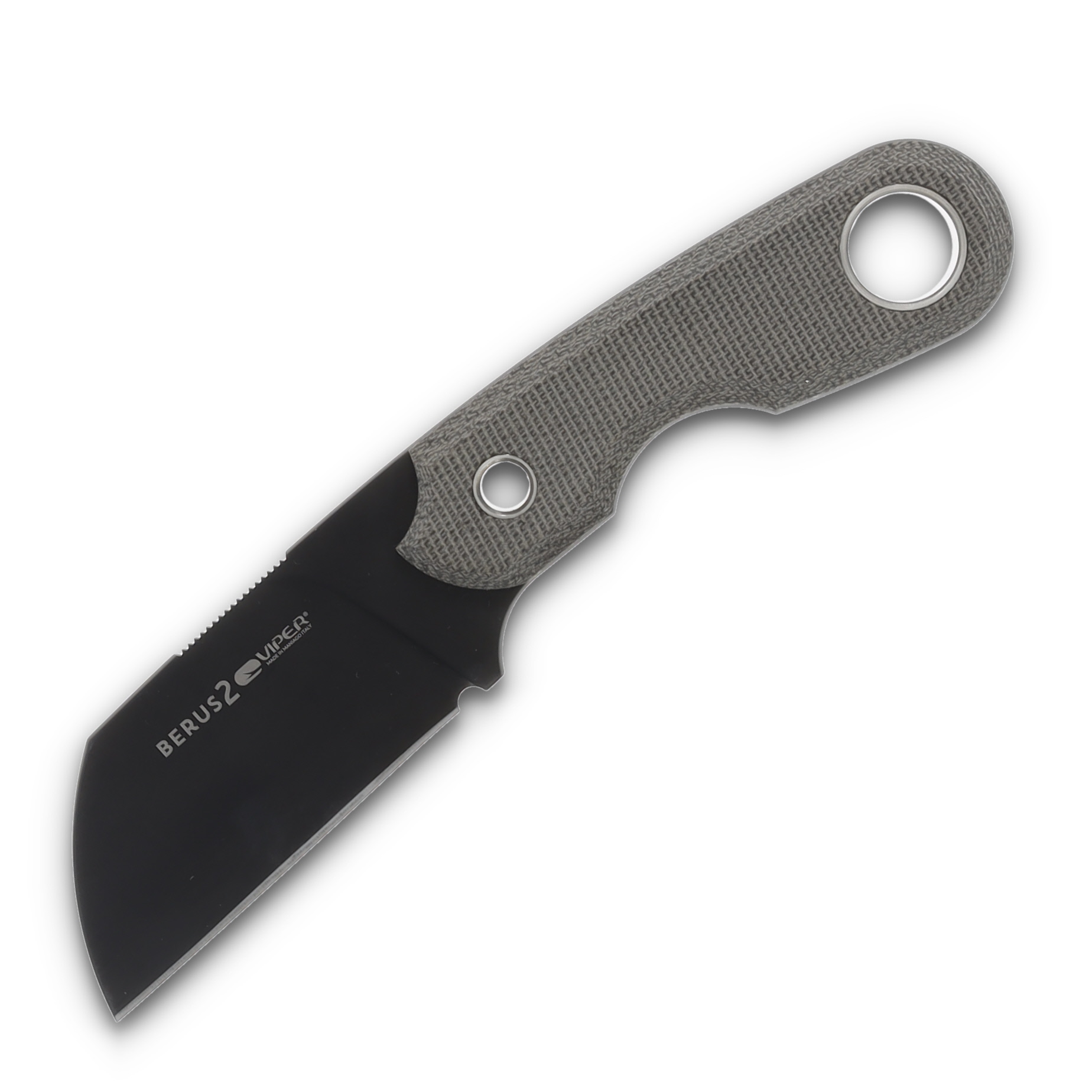 Viper Knives Berus 2 Fixed Blade Green Canvas Micarta 2.44in Black Blade VT4014DCG View 3