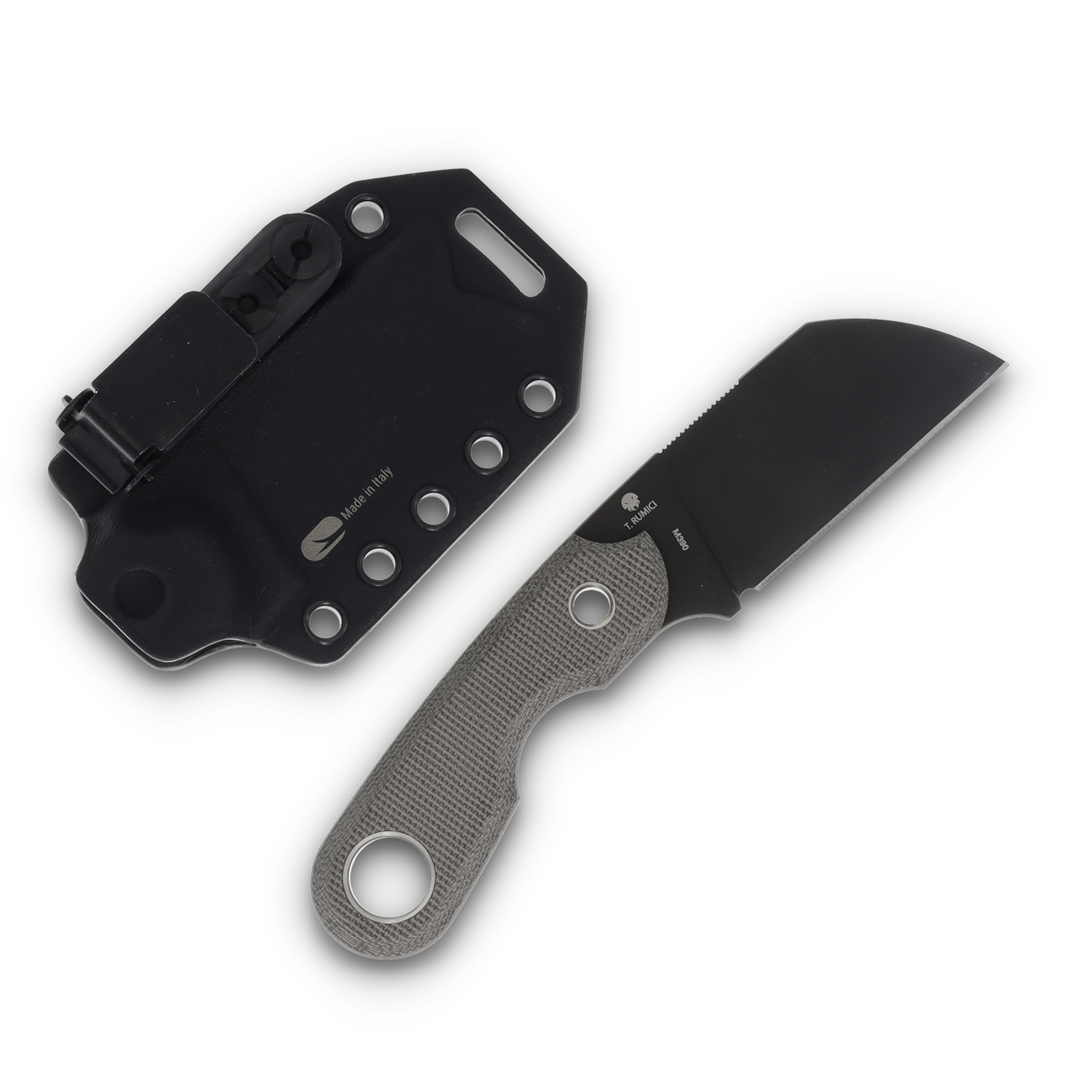 Viper Knives Berus 2 Fixed Blade Green Canvas Micarta 2.44in Black Blade VT4014DCG View 2