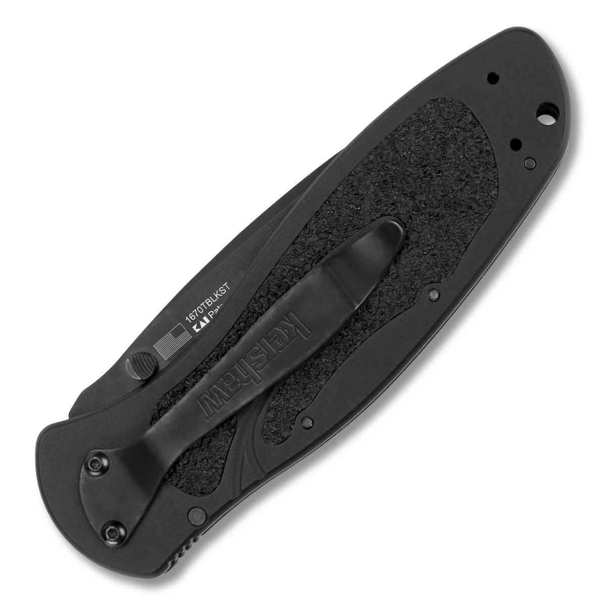 Kershaw Blur Assisted Folding Knife Blackout Cerakote Partially Serrated Tanto/Aluminum Ken Onion Design KS1670TBLKST View 3