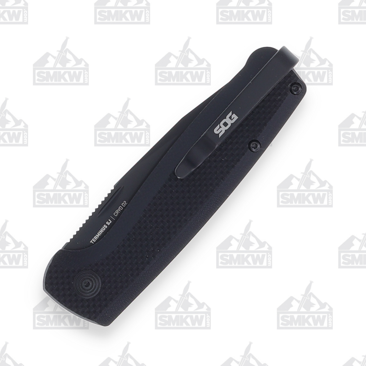 SOG Terminus SJ Folding Knife Blackout 2.9in TiNi Clip Point Blade SOGTM1005BX View 2