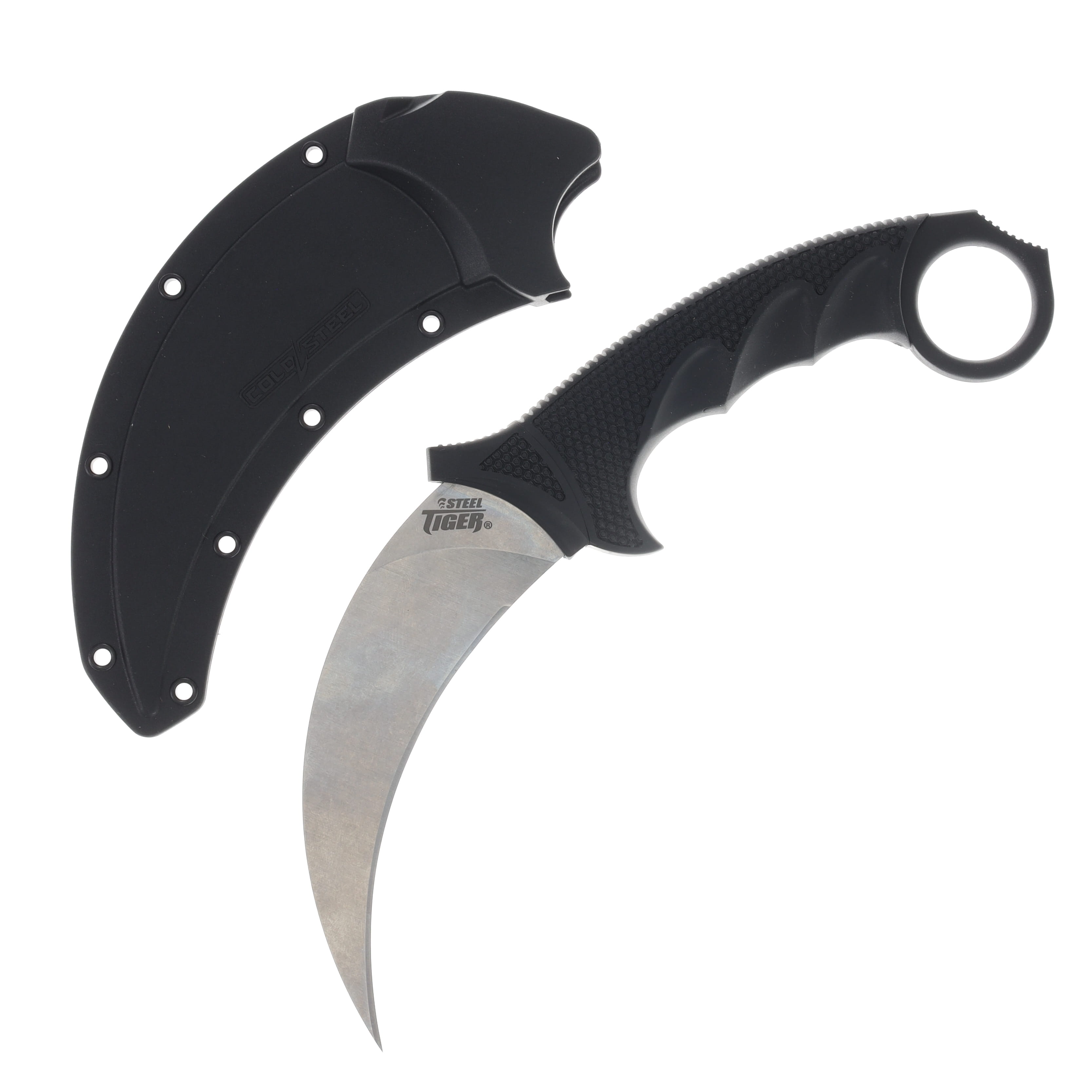 Cold Steel 49KST Steel Tiger Fixed Blade Karambit 4.75in Stonewash Blade CS49KST View 1