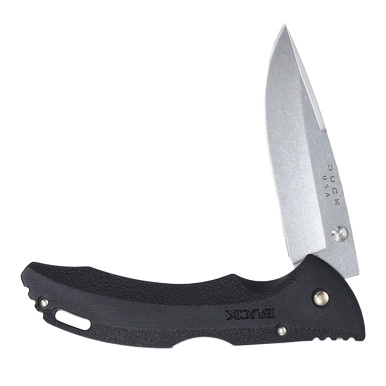 Buck 286 Bantam BHW Folding Knife Black 3.75in Plain Satin Drop Point Blade View 5