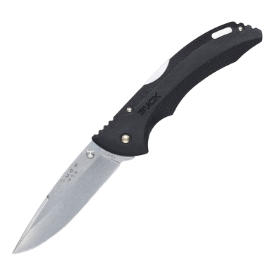 Buck 286 Bantam BHW Folding Knife Black 3.75in Plain Satin Drop Point Blade View 1