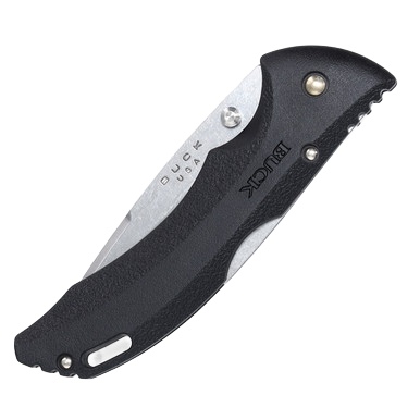 Buck 286 Bantam BHW Folding Knife Black 3.75in Plain Satin Drop Point Blade View 7