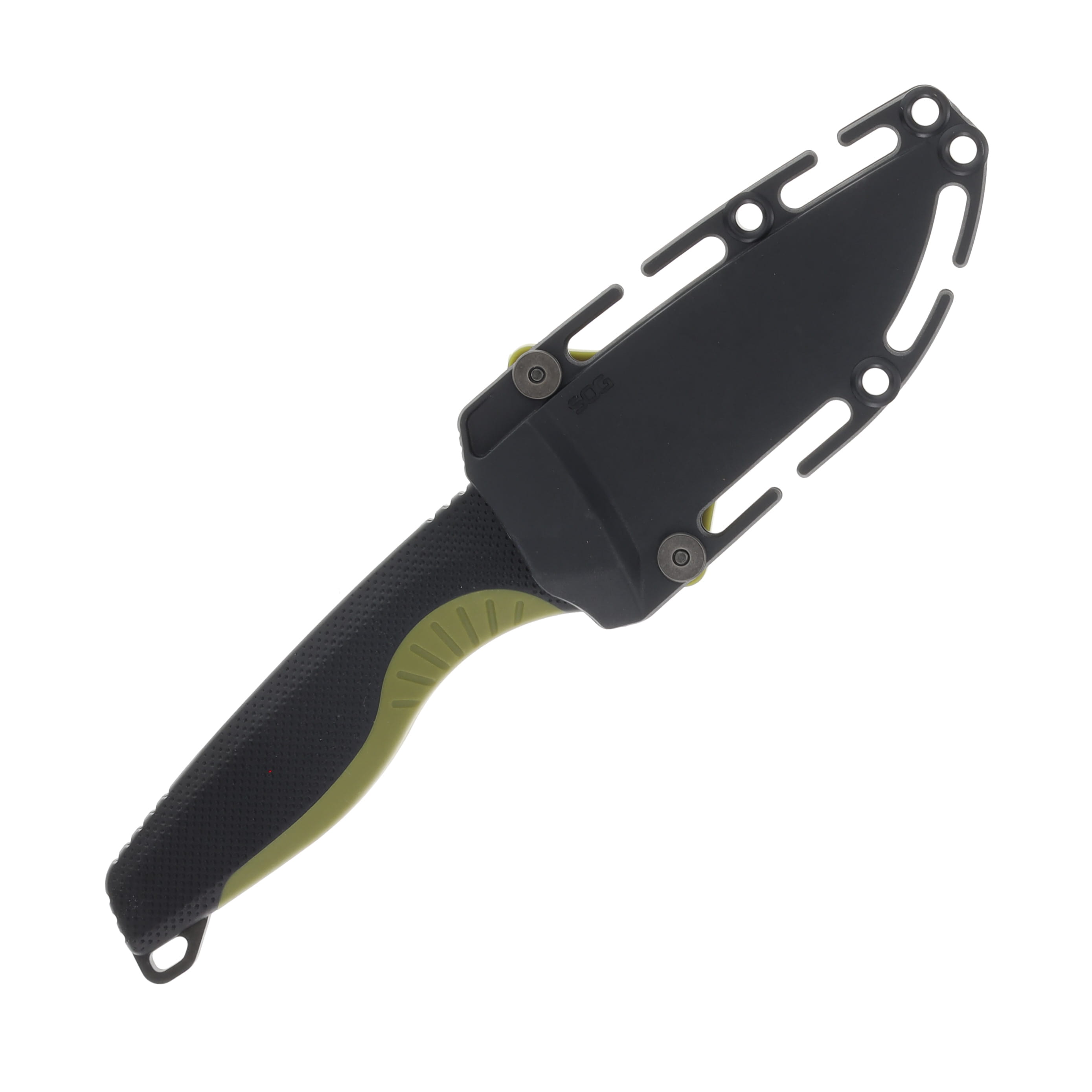 SOG Knives Aegis FX Black-Moss Green Fixed Blade Knife 3.7in Drop Point SOG17410441 View 3