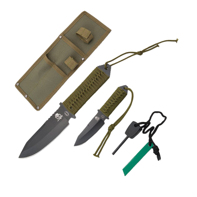 Frost Cutlery OD Green Paracord Survival Knife Set FR19410 View 1