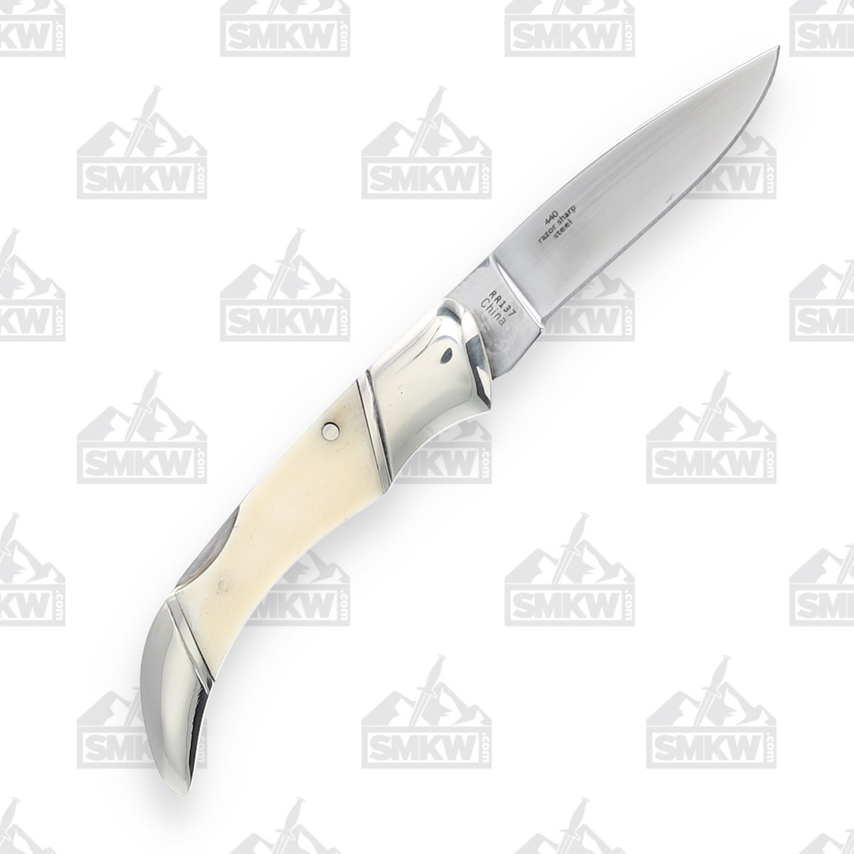 Rough Ryder White Smooth Bone Lockback Folding Knife RR137 View 2
