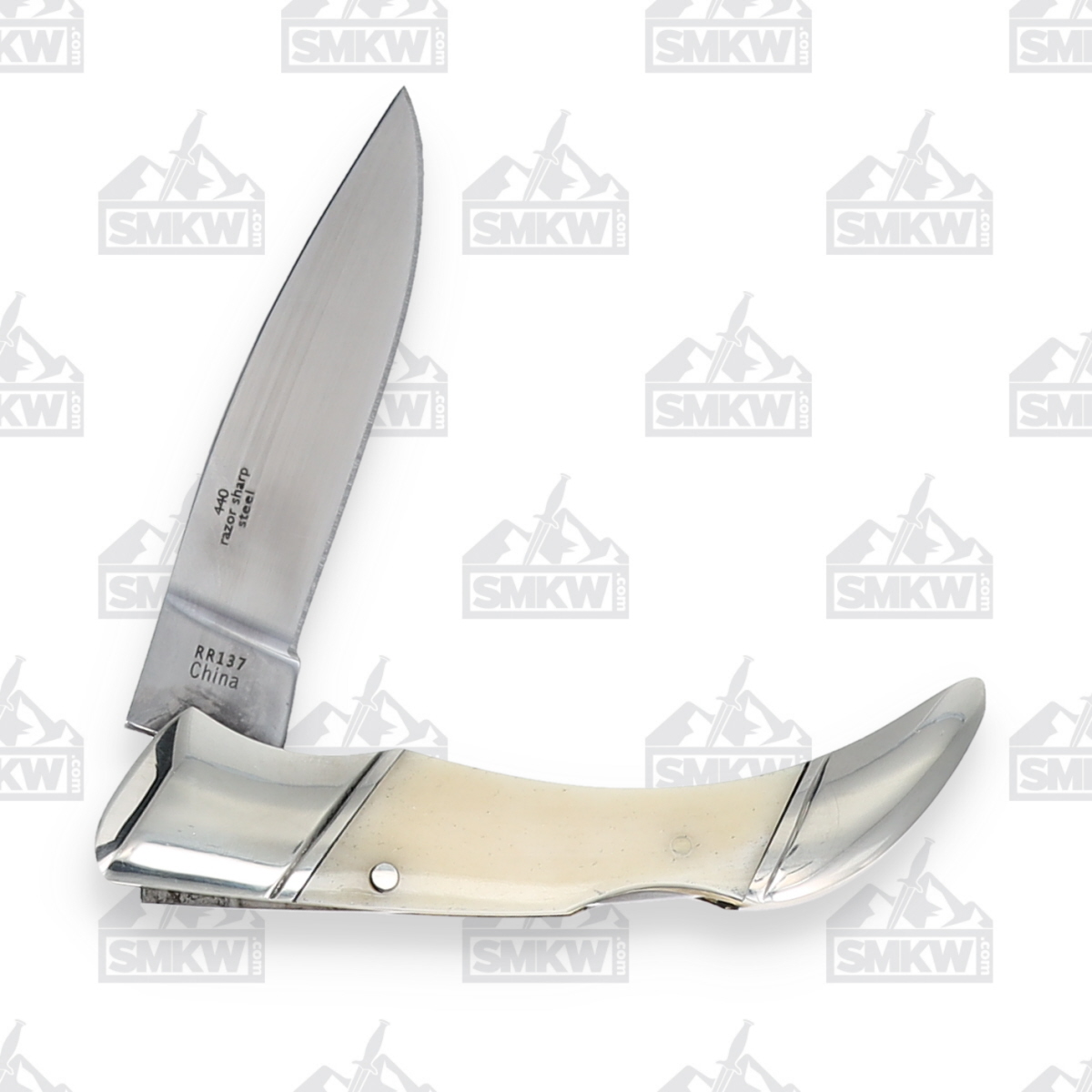 Rough Ryder White Smooth Bone Lockback Folding Knife RR137 View 6