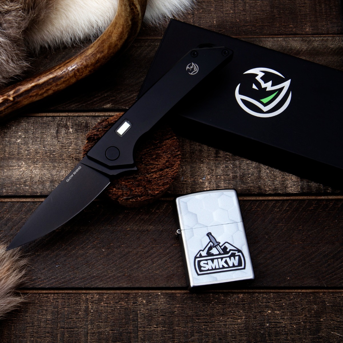 Glow Rhino Reactor Folding Knife Black PVD/Green Tritium KNIFE101TIPV View 16