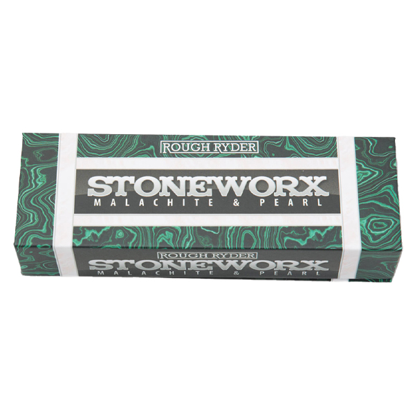 Rough Ryder Stoneworx Baby Toothpick Folding Knife Malachite and Pearl RR2034 View 4