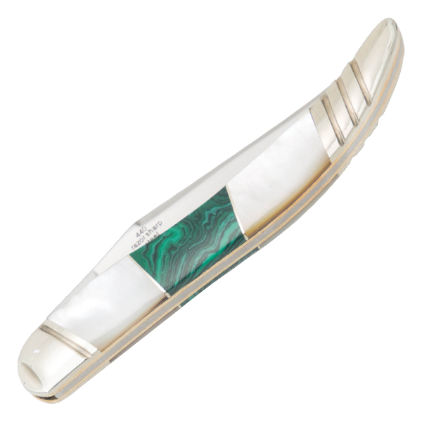 Rough Ryder Stoneworx Baby Toothpick Folding Knife Malachite and Pearl RR2034 View 3